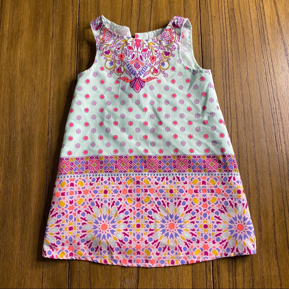 Genuine kids shift dress colorful tribal design